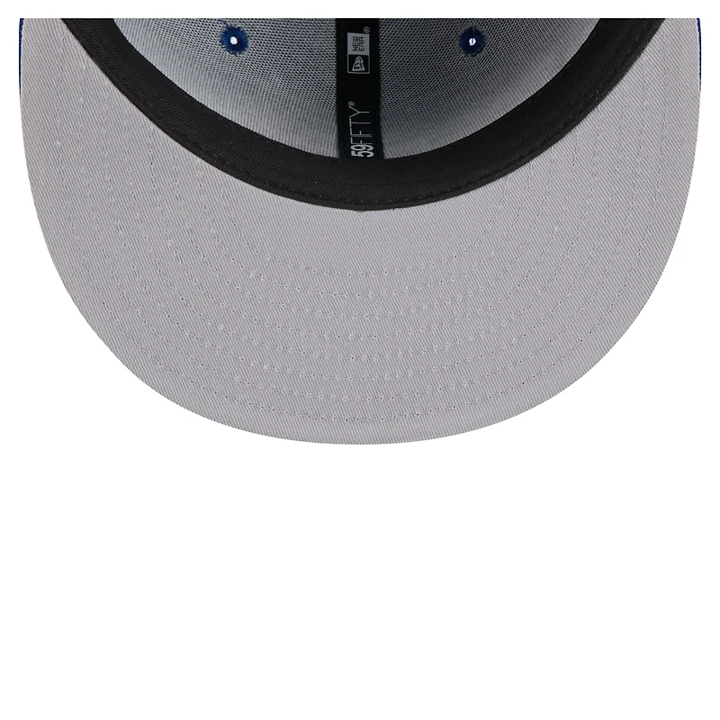 Casquette ajustée New Era Royal Toronto Blue Jays Overlap 59FIFTY pour homme