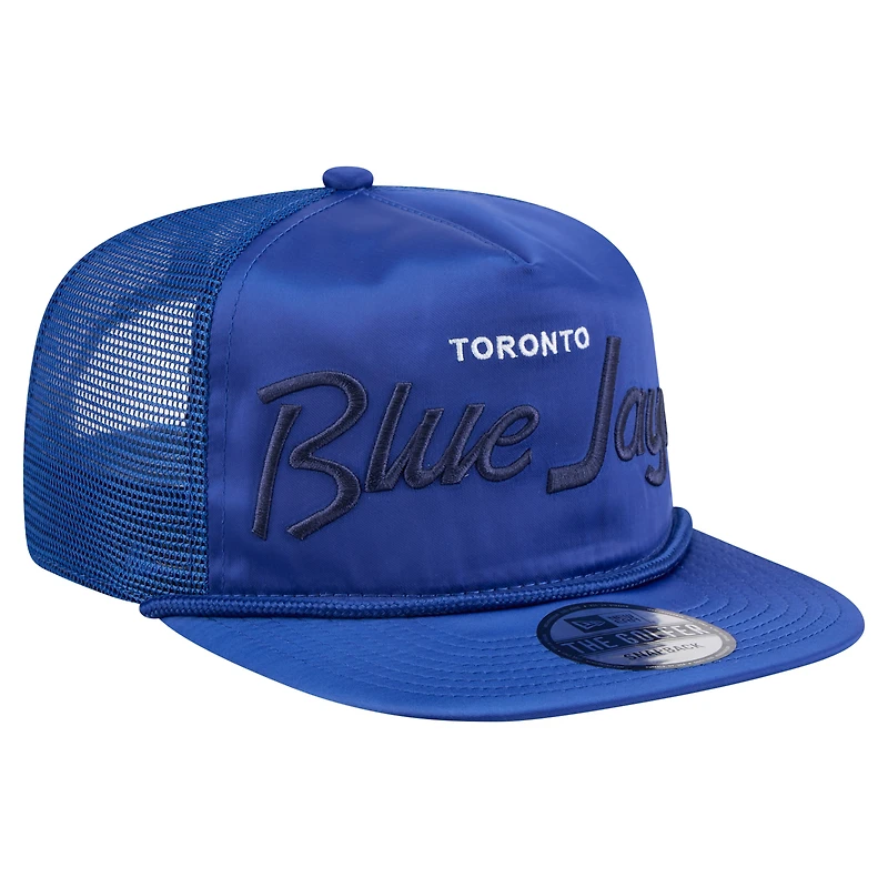 Casquette ajustable de golf rétro en satin New Era Royal Toronto Blue Jays pour homme