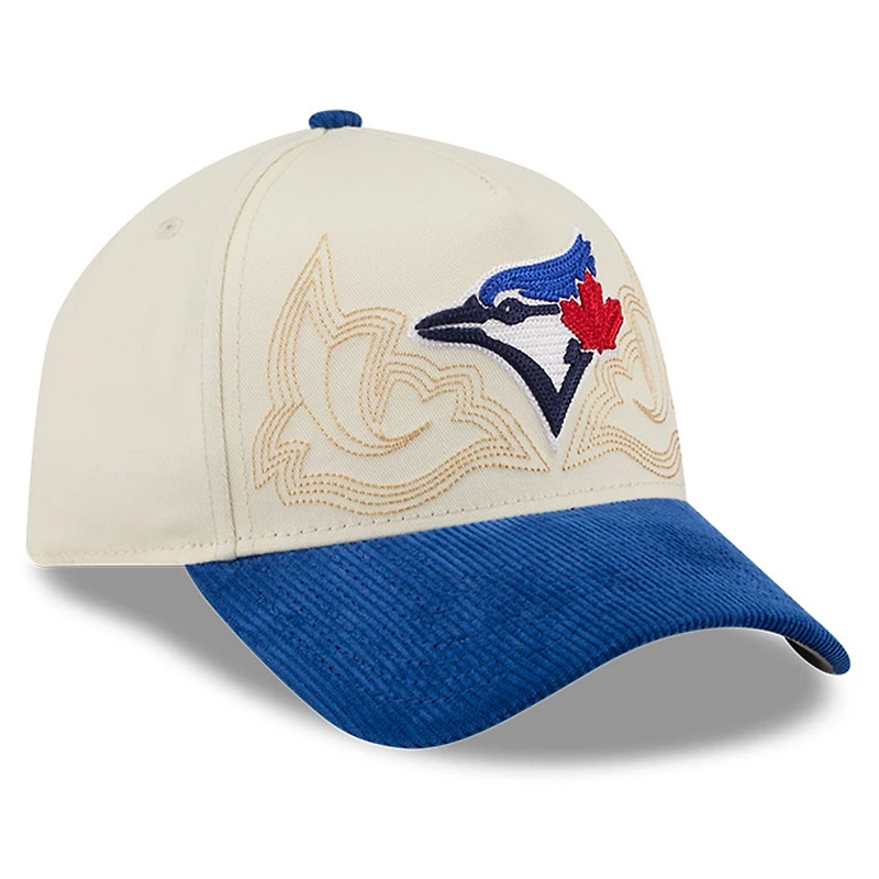 Men's New Era Stone Toronto Blue Jays Western Stitch 9FORTY A-Frame Adjustable Hat
