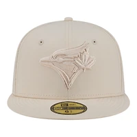 Casquette ajustée New Era 59FIFTY pour homme, couleur beige, Toronto Blue Jays
