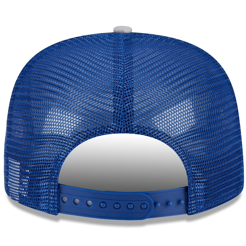 Casquette de camionneur 9FIFTY Snapback en mousse sur le devant en mousse de l'équipe des Blue Jays de Toronto New Era pour hommes, blanc/gris