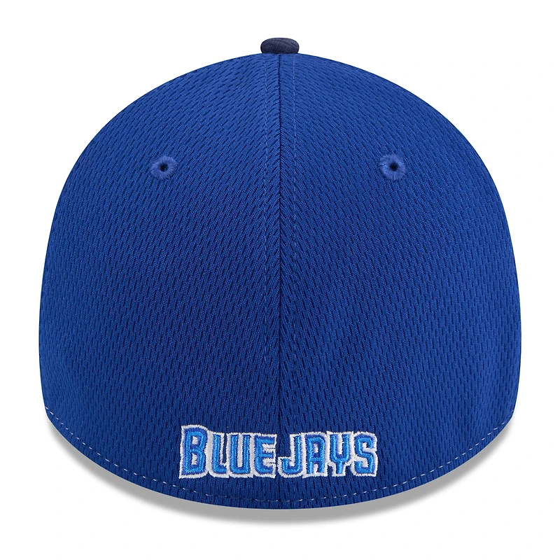 Casquette New Era Toronto Blue Jays 2025 MLB Clubhouse 39THIRTY Flex pour homme, blanche/bleu marine