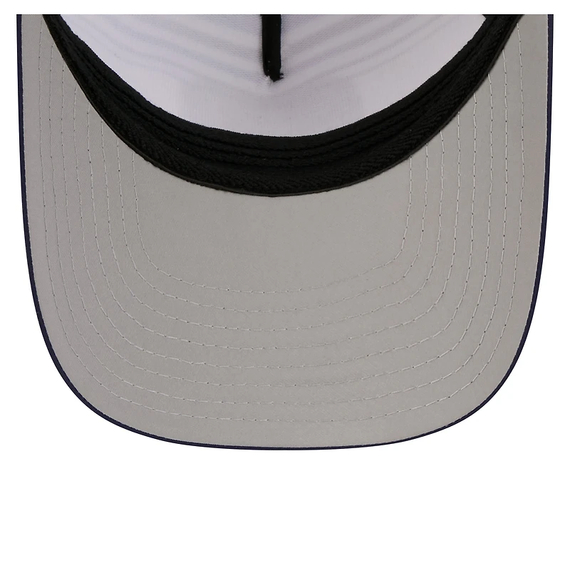 Men's New Era White/Navy Toronto Blue Jays Stripe M-Crown A-Frame 39THIRTY Flex Hat