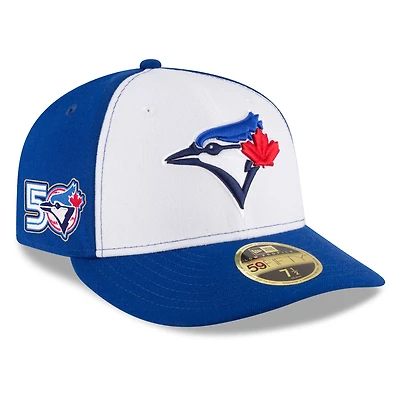 Men's New Era White Toronto Blue Jays 50th Season On-Field Low Profile 59FIFTY Fitted Hat