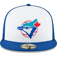 Casquette ajustée New Era 59FIFTY en laine, collection Cooperstown, Toronto Blue Jays, blanche, pour homme
