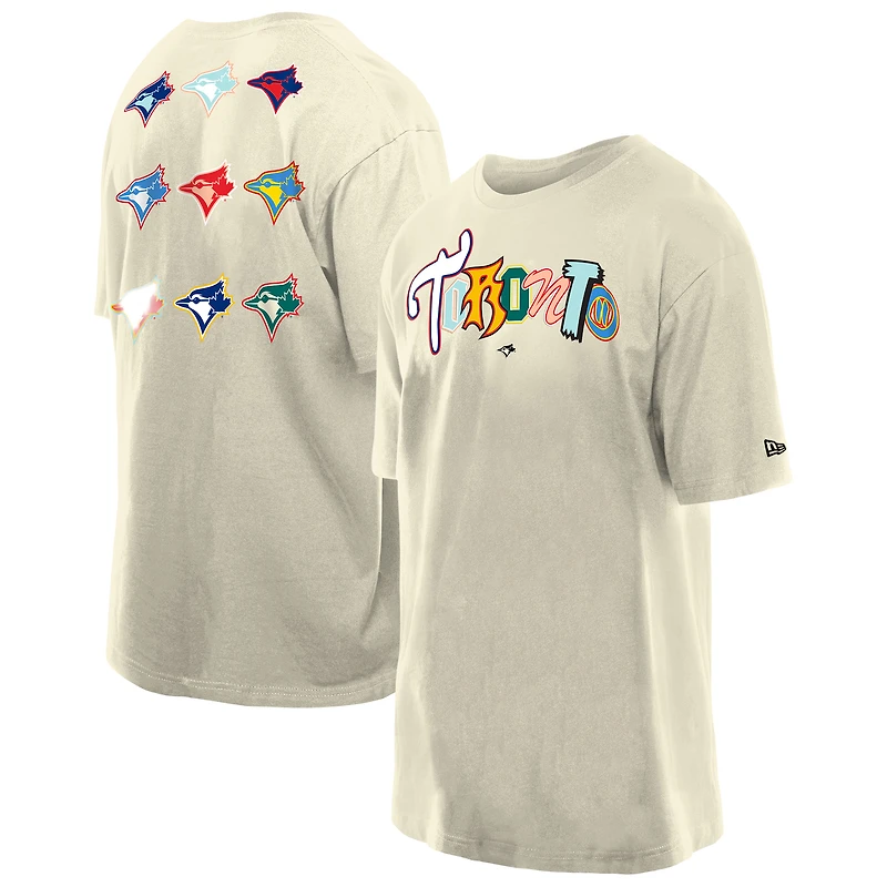 Men's New Era  White Toronto Blue Jays Randsom Note Oversized T-Shirt