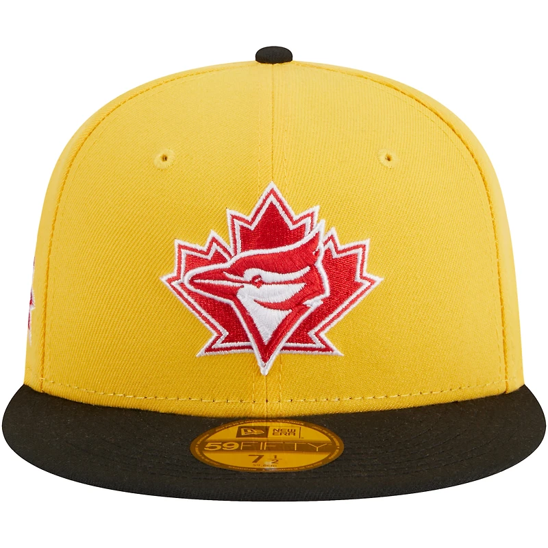 Casquette ajustée 59FIFTY grillée des Blue Jays de Toronto New Era jaune/noir pour homme