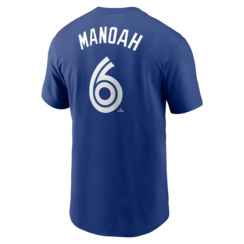Men's Nike Alek Manoah Royal Toronto Blue Jays Name & Number T-Shirt