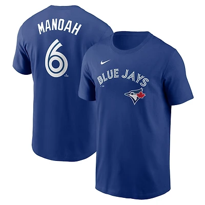 T-shirt avec nom et numéro Nike Alek Manoah Royal des Blue Jays de Toronto pour hommes