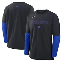 T-shirt Nike noir à manches longues pour homme, collection authentique City Connect, léger et performant, des Blue Jays de Toronto