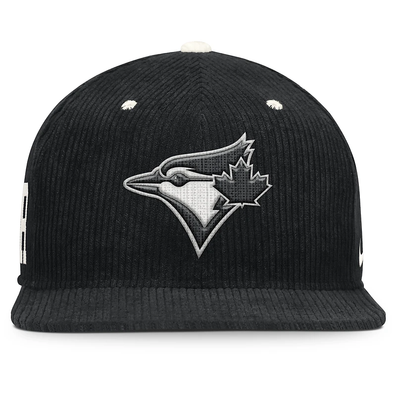 Casquette Nike Toronto Blue Jays Pro Performance en velours côtelé noir pour homme