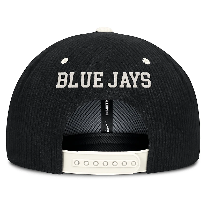 Men's Nike Black Toronto Blue Jays Pro Corduroy Structured Snapback Hat