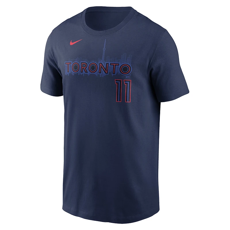 T-shirt avec nom et numéro Nike Bo Bichette pour hommes, bleu marine, Toronto Blue Jays 2024 City Connect