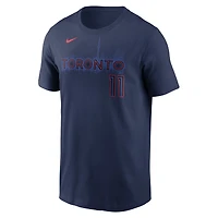 T-shirt avec nom et numéro Nike Bo Bichette pour hommes, bleu marine, Toronto Blue Jays 2024 City Connect