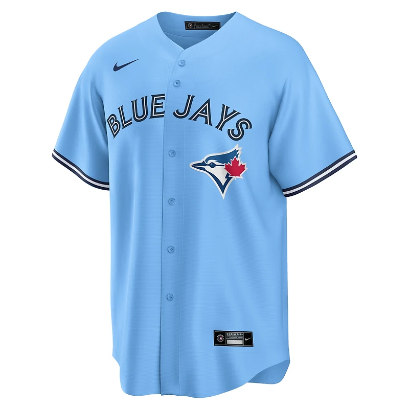 Maillot Nike Bo Bichette bleu poudre pour homme, réplique alternative du nom joueur des Blue Jays de Toronto