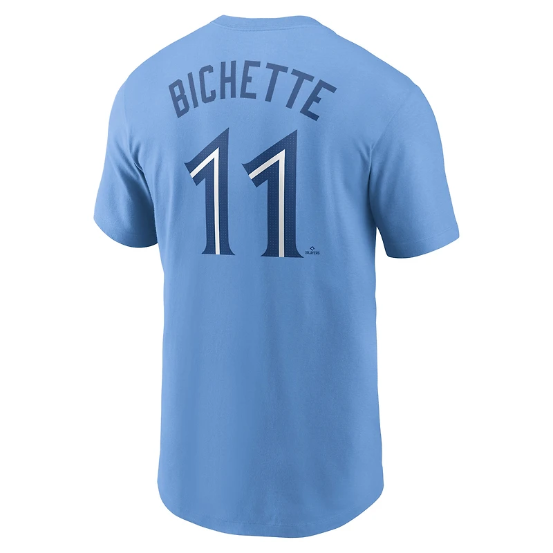 Men's  Nike Bo Bichette Powder Blue Toronto Jays Name & Number T-Shirt