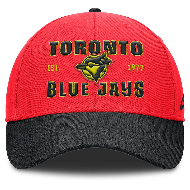 Men's Nike Crimson/Black Toronto Blue Jays Neon 90s Rise Adjustable Hat