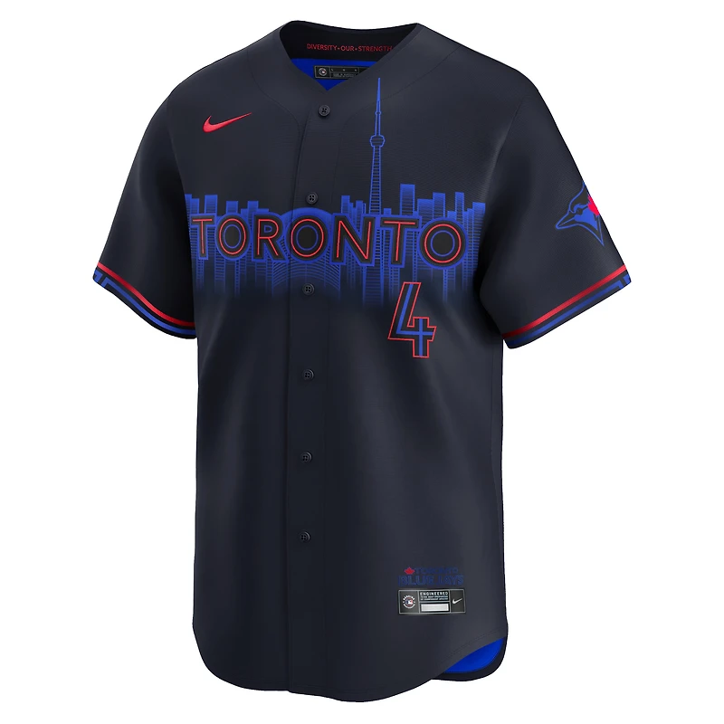 Maillot de joueur Nike George Springer noir Toronto Blue Jays 2024 City Connect Limited pour homme