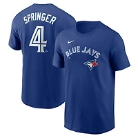 T-shirt Nike George Springer Royal Toronto Blue Jays Fuse pour homme avec nom et numéro
