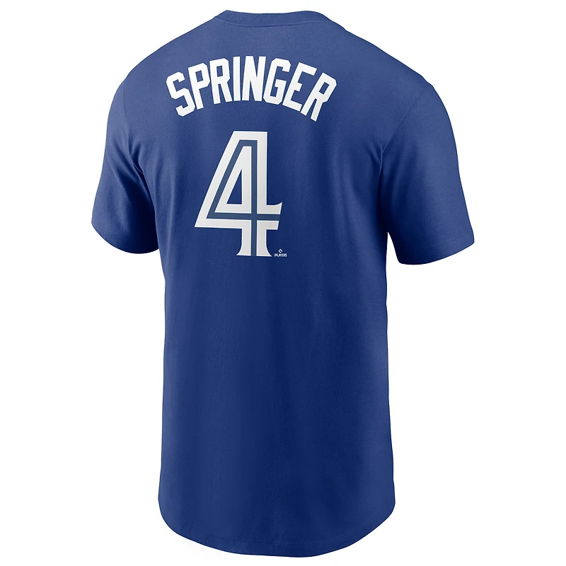 T-shirt avec nom et numéro Nike George Springer Royal des Blue Jays de Toronto pour hommes