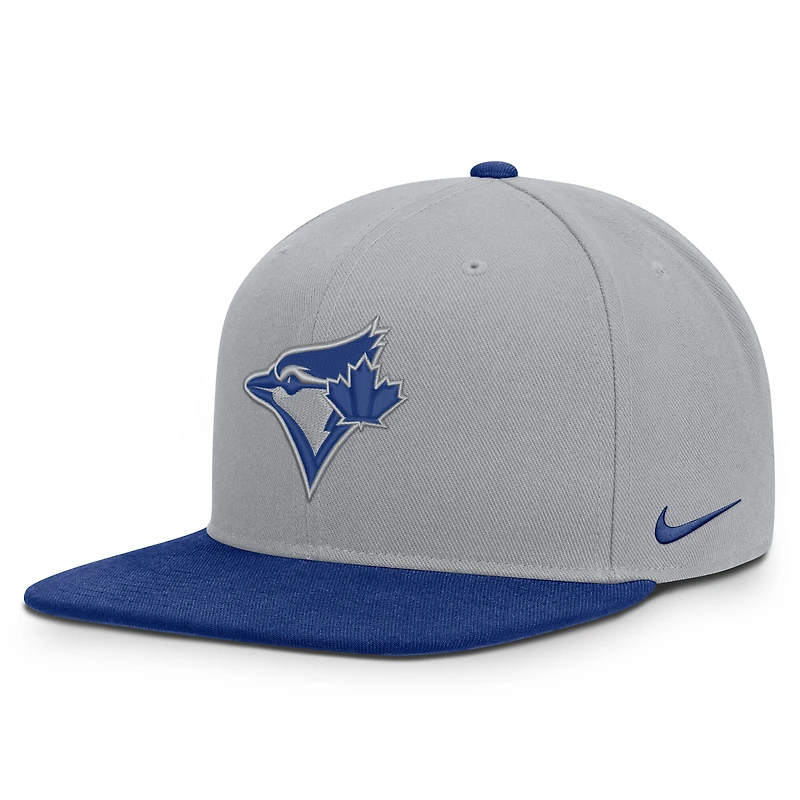 Men's Nike Gray/Royal Toronto Blue Jays Primetime Pro Dri-FIT Snapback Hat