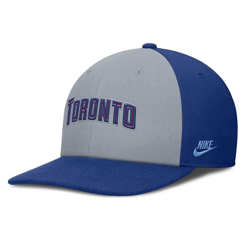 Casquette Nike Pro Performance Snapback pour homme, gris/bleu royal, Toronto Blue Jays