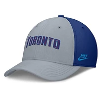Casquette Nike Performance Flex Rise Swoosh des Blue Jays de Toronto pour homme, gris/bleu roi