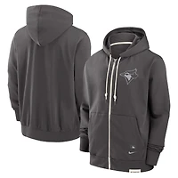Sweat à capuche entièrement zippé Nike pour hommes, gris, Toronto Blue Jays Authentic Collection