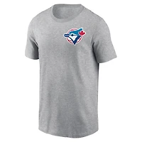 Men's Nike Heather Gray Toronto Blue Jays Cooperstown Collection Large Logo 2-Hit T-Shirt
