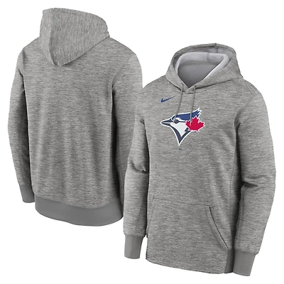 Men's Nike Heather Gray Toronto Blue Jays Primary Logo Therma Hoodie