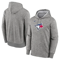 Men's Nike Heather Gray Toronto Blue Jays Primary Logo Therma Hoodie