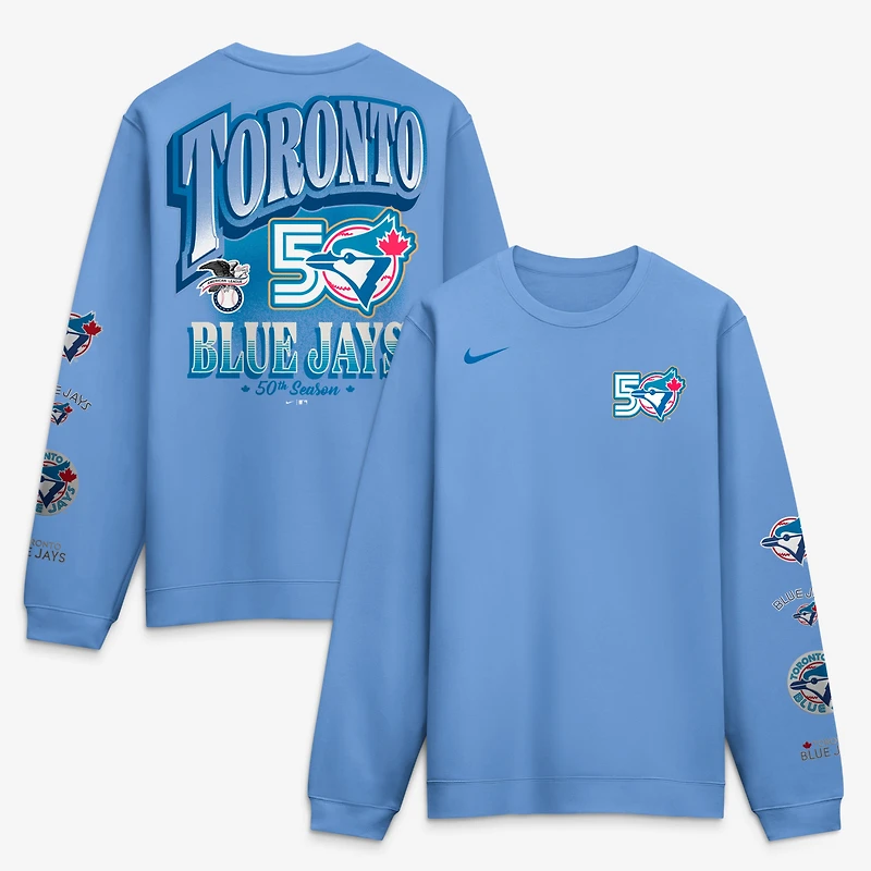 Men's Nike Light Blue Toronto Jays 50th Season Club Sweatshirt