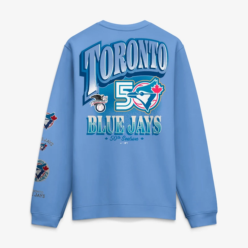 Sweat-shirt Nike bleu clair pour homme, édition spéciale 50e saison des Blue Jays de Toronto