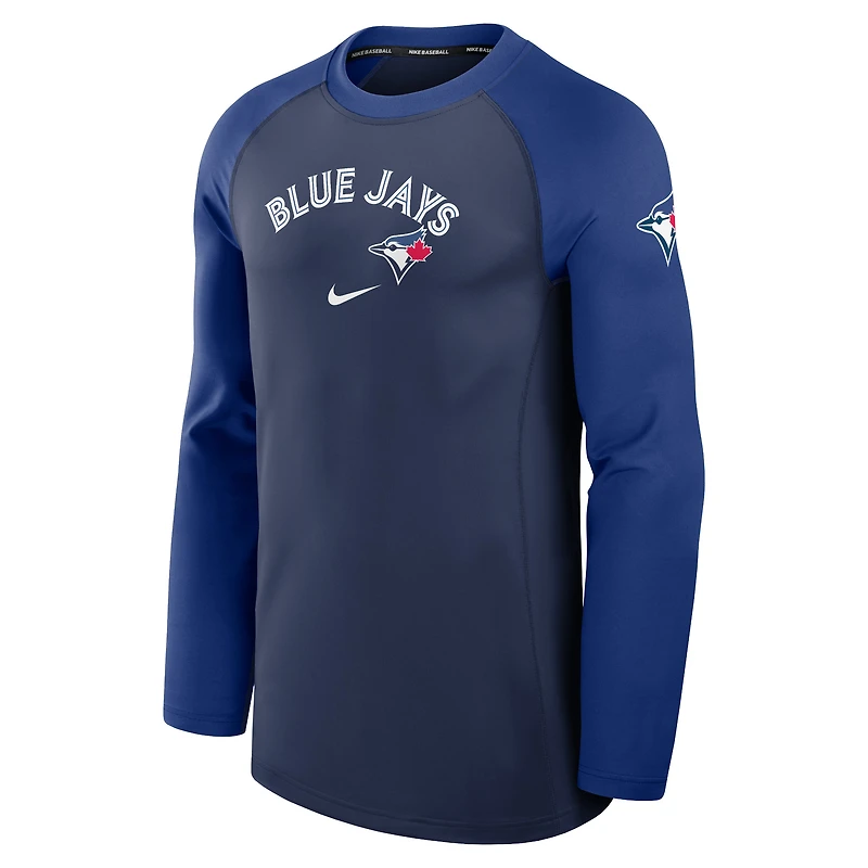 T-shirt à manches longues Nike bleu marine Toronto Blue Jays Authentic Collection Game Time Raglan Performance pour hommes