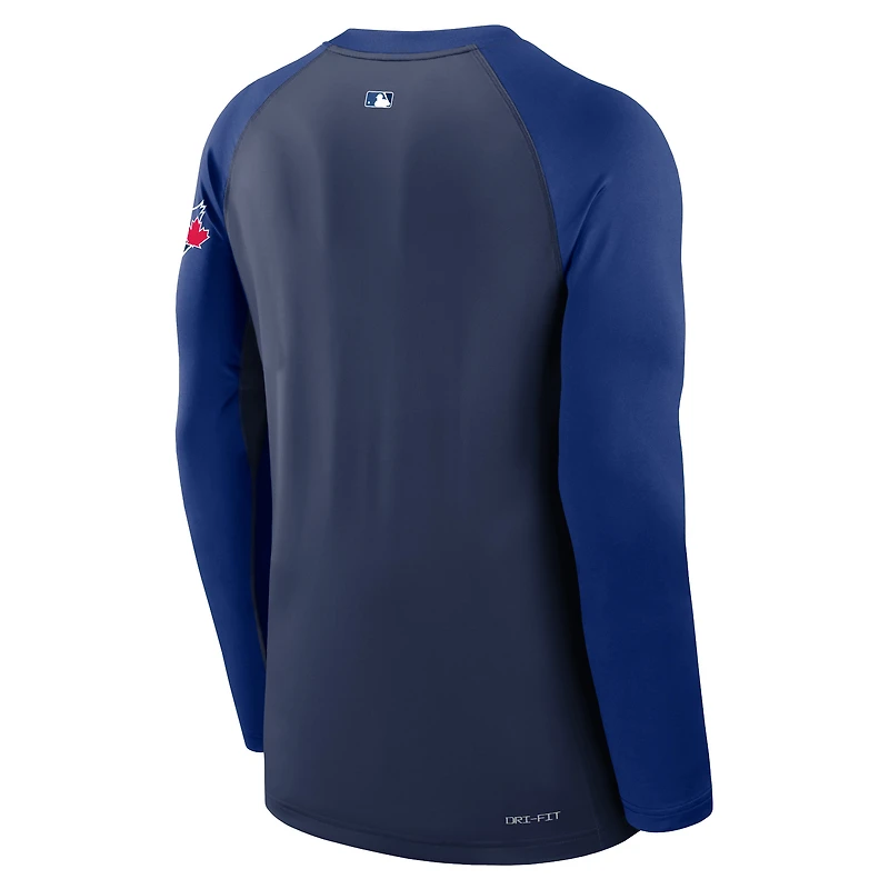 T-shirt à manches longues Nike bleu marine Toronto Blue Jays Authentic Collection Game Time Raglan Performance pour hommes