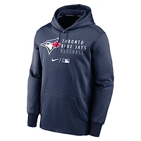 Sweat à capuche Nike bleu marine Toronto Blue Jays Authentic Collection Logo Stack Performance pour homme