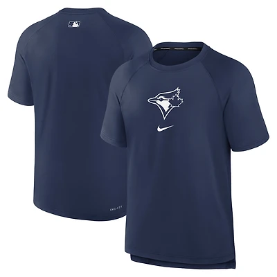 Men's Nike Navy Toronto Blue Jays Authentic Collection Pregame Raglan Performance T-Shirt