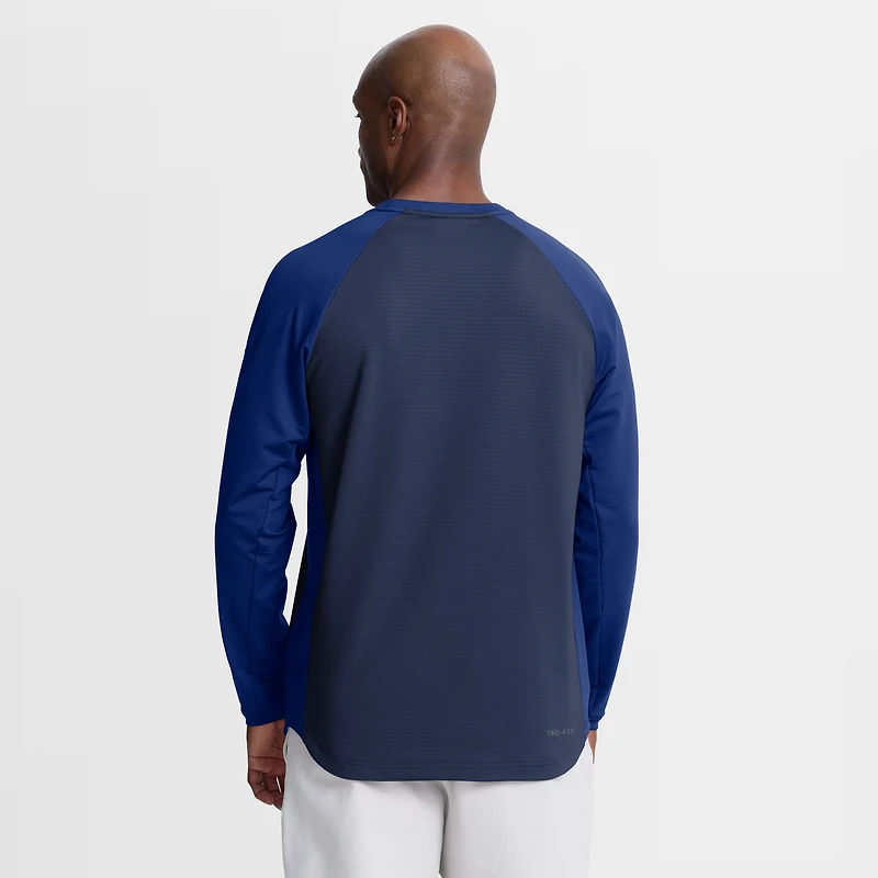 Sweat-shirt raglan Nike Dri-FIT Authentic Collection pour homme, bleu marine, des Blue Jays de Toronto