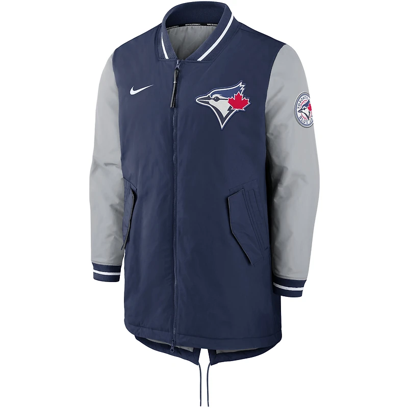 Veste entièrement zippée Nike bleu marine Toronto Blue Jays Dugout Performance pour hommes