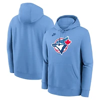 Men's Nike Powder Blue Toronto Jays Cooperstown Collection Logo Club Hoodie