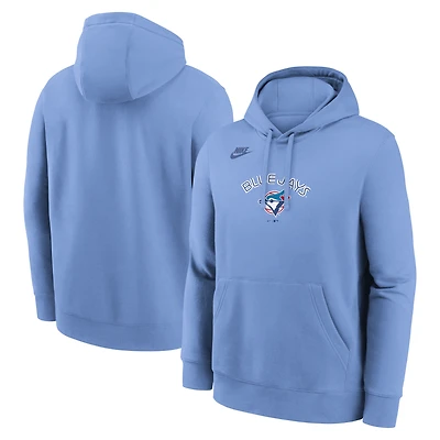 Sweat à capuche Nike Wordmark Club de la collection Cooperstown des Blue Jays Toronto, bleu poudre, pour homme