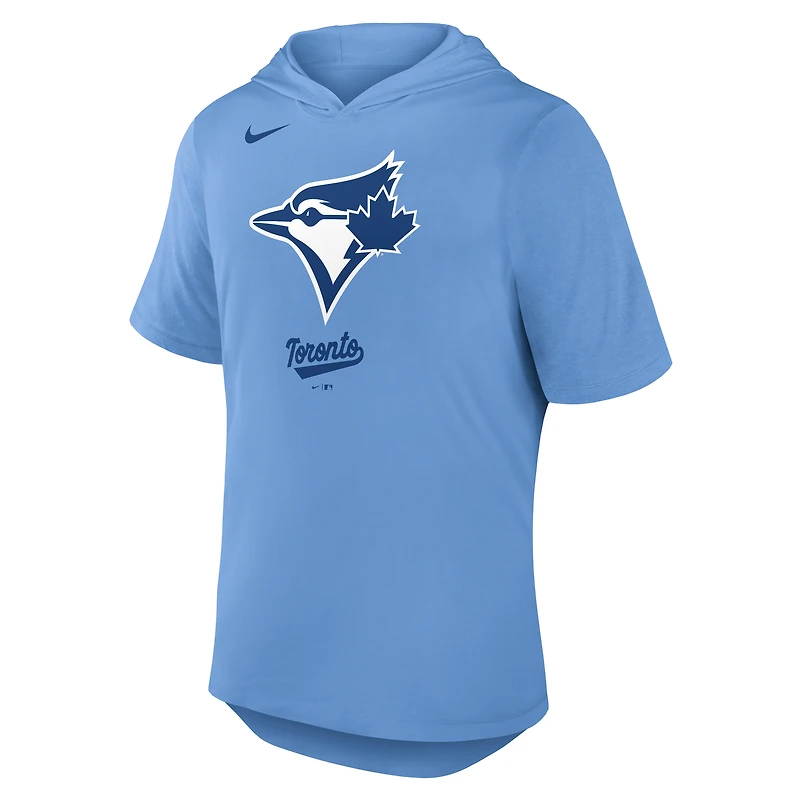 Men's Nike Powder Blue Toronto Jays Tri-Blend Hoodie T-Shirt