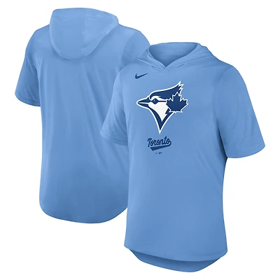 Men's Nike Powder Blue Toronto Jays Tri-Blend Hoodie T-Shirt
