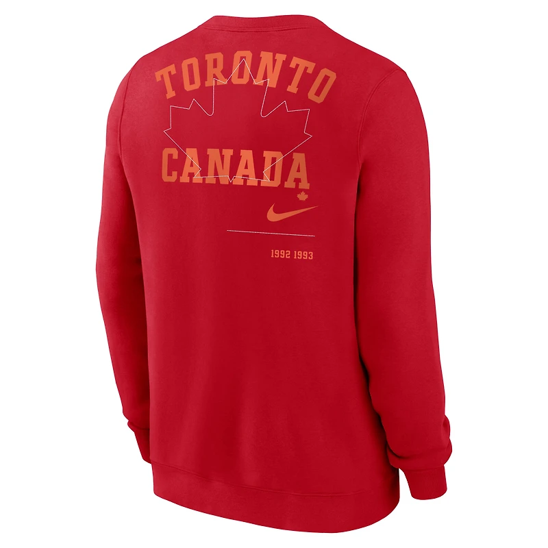 Men's Nike Red Toronto Blue Jays Statement Ball Game Fleece Pullover Sweatshirt