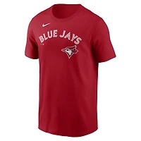T-shirt Nike rouge pour homme avec logo des Blue Jays de Toronto
