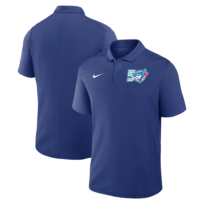 Polo Nike Dri-FIT Royal Toronto Blue Jays pour homme, édition spéciale 50e anniversaire de la victoire