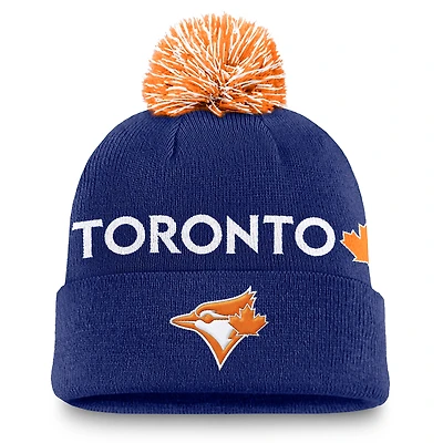 Bonnet à revers Nike Blue Jays de Toronto bleu royal pour homme avec pompon