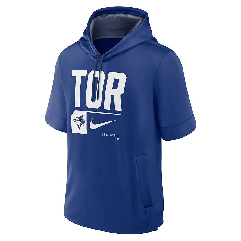 Sweat à capuche manches courtes Nike Royal Toronto Blue Jays Tri Code Lockup pour hommes