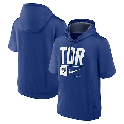 Sweat à capuche manches courtes Nike Royal Toronto Blue Jays Tri-Code Lockup pour hommes