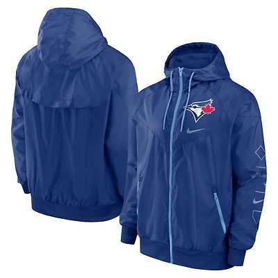 Coupe-vent à fermeture éclair intégrale Nike Royal Toronto Blue Jays Windrunner pour homme